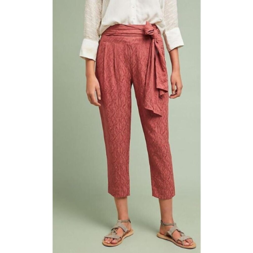 Anthropologie Womens 6 Ett:TWA Aubade Tie Waist Crop Pants